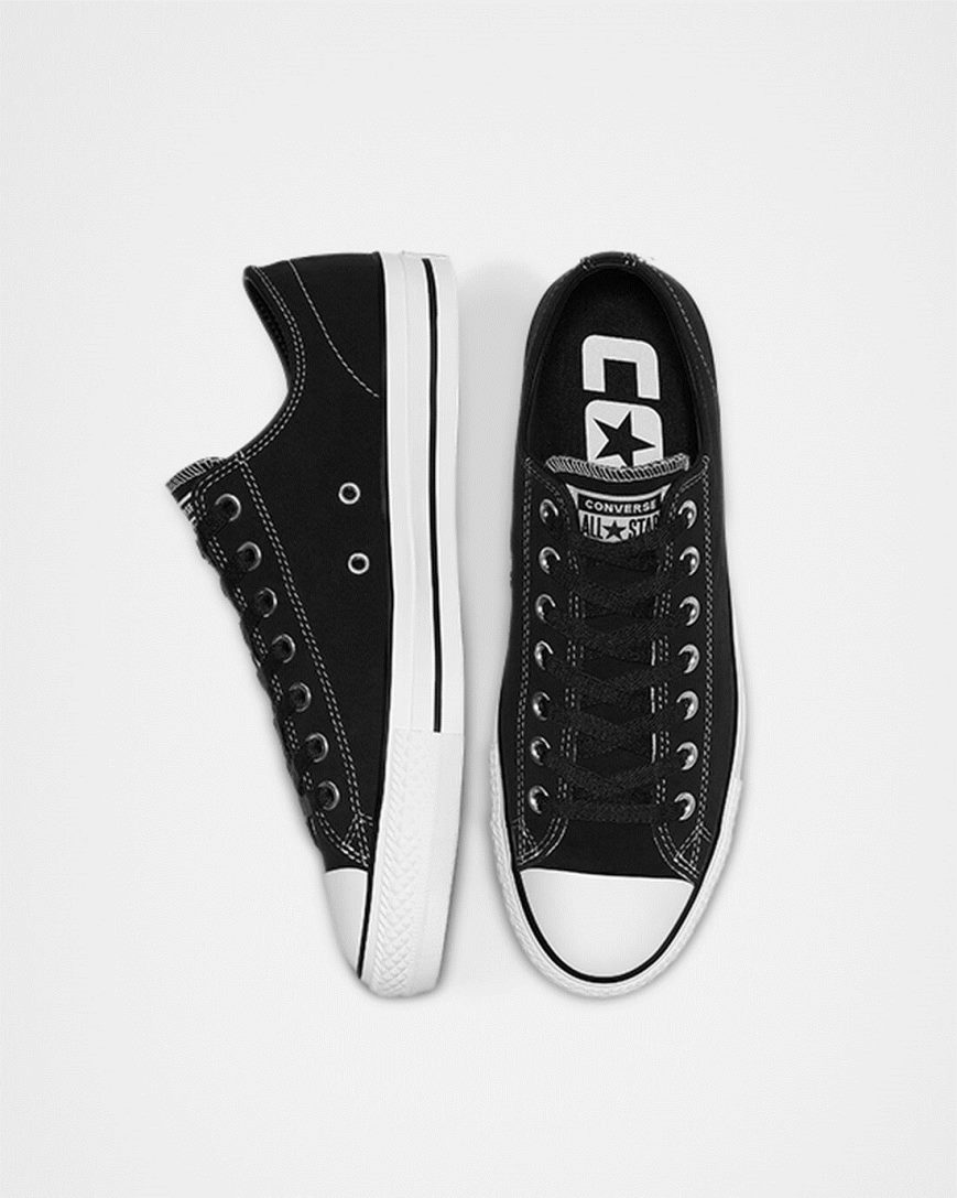 Women's Converse CONS Chuck Taylor All Star Pro Suede Skate Shoes Black / White | AU 483E0V